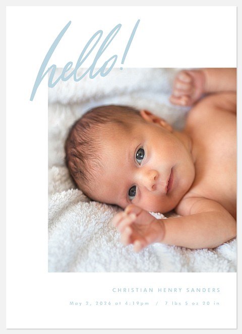 Modern Hello Baby Birth Announcements