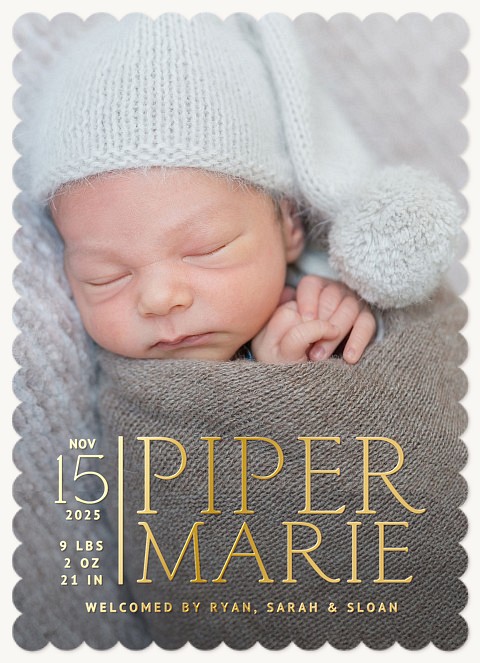 Golden Introduction Baby Announcements