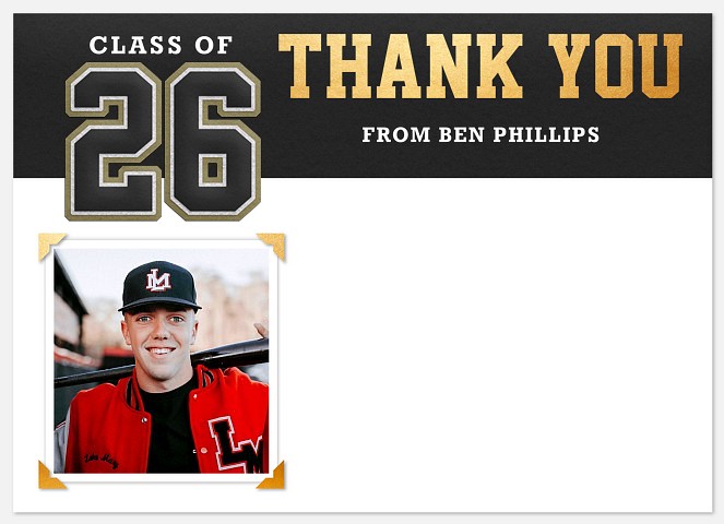 Lettered Jacket Thank You Cards 