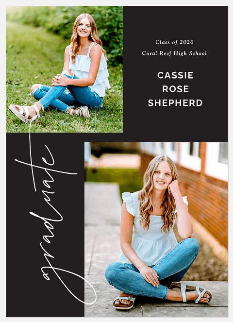 Upward Script Graduation Cards