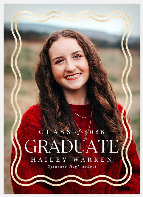 Wavy Baby Graduation Invitations