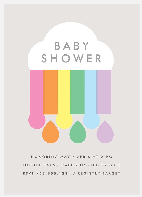 Baby Raindrops Baby Shower Invitations