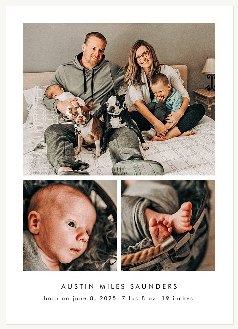 Simple Trio Baby Announcements