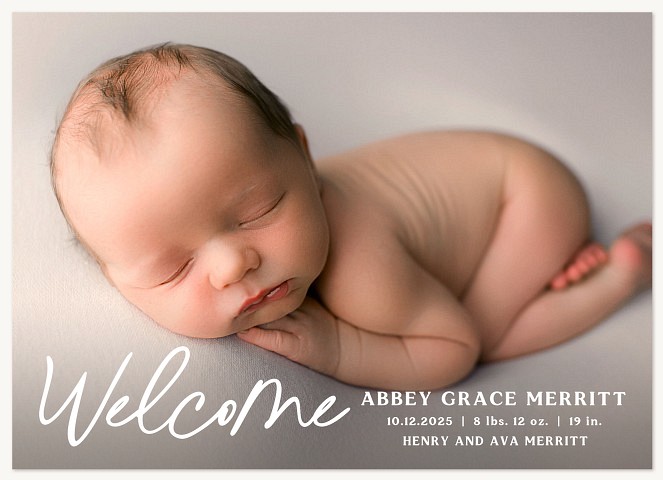 Scripted Welcome Baby Announcements