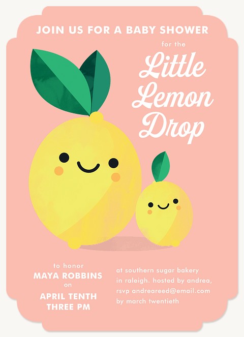 Lemon Drop Baby Shower Invites