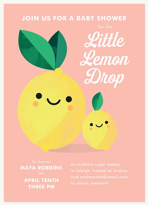 Lemon Drop Baby Shower Invites