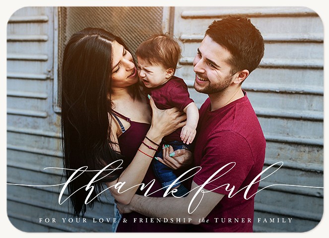 Thankful Script Thanksgiving Cards