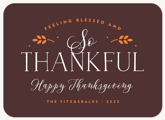 Blessed & Thankful  Thanksgiving Cards