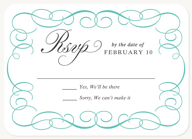 Graceful Flourish Bat Mitzvah RSVP Cards
