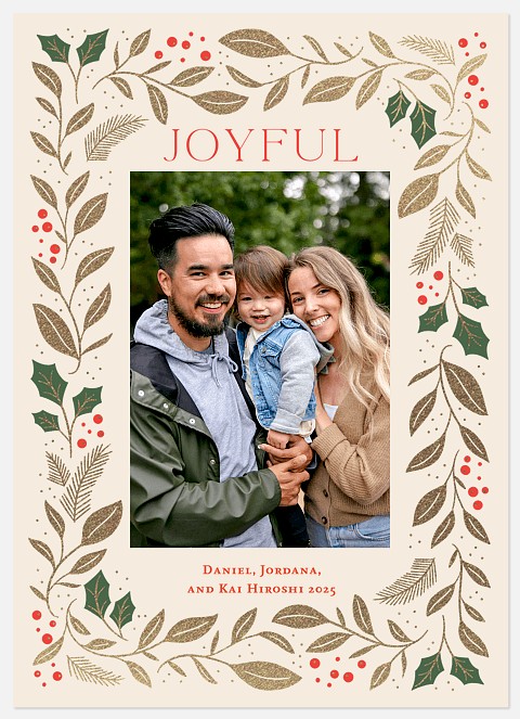 Sparkling Botanical Holiday Photo Cards