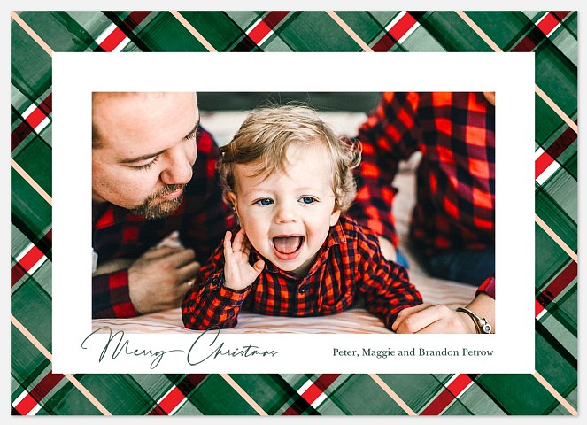 Merry Plaid Holiday Photo Cards