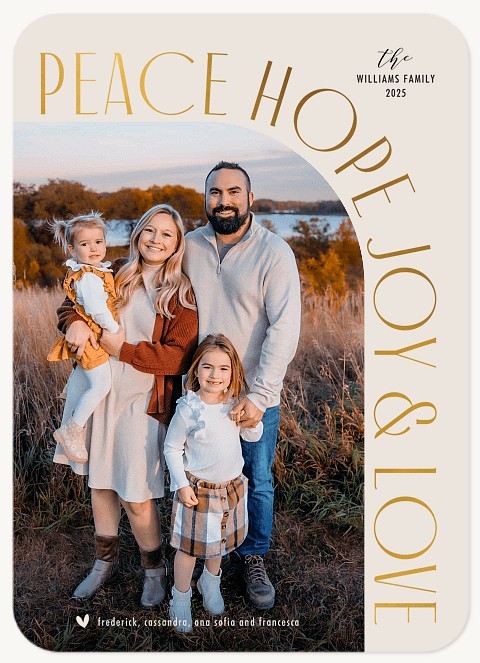 Elegant Curved Type Personalized Holiday Cards