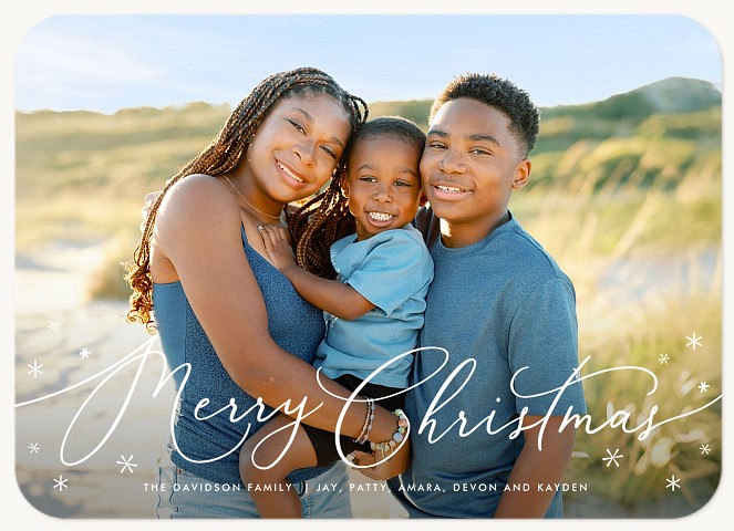 Sparkle Script Personalized Holiday Cards