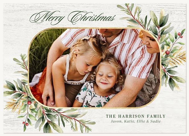 Elegant Botanicals Personalized Holiday Cards