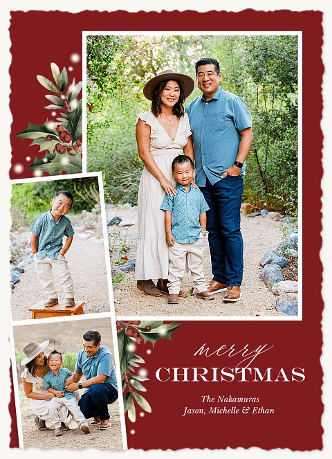 Twinkling Foliage Photo Holiday Cards