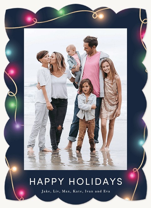Midnight Lights Personalized Holiday Cards
