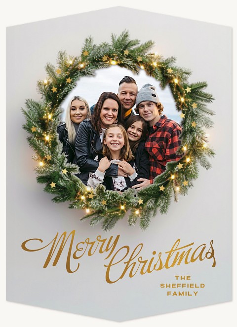 Traditional Greenery Personalized Holiday Cards