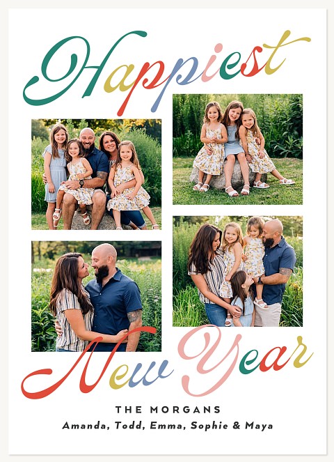 Multi-Color Merriment Personalized Holiday Cards