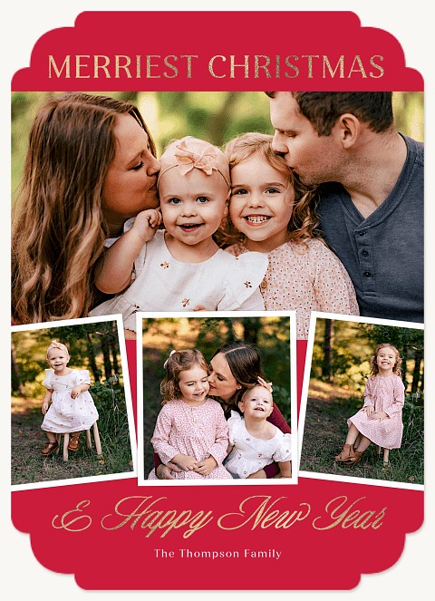 Stacked Collage Personalized Holiday Cards
