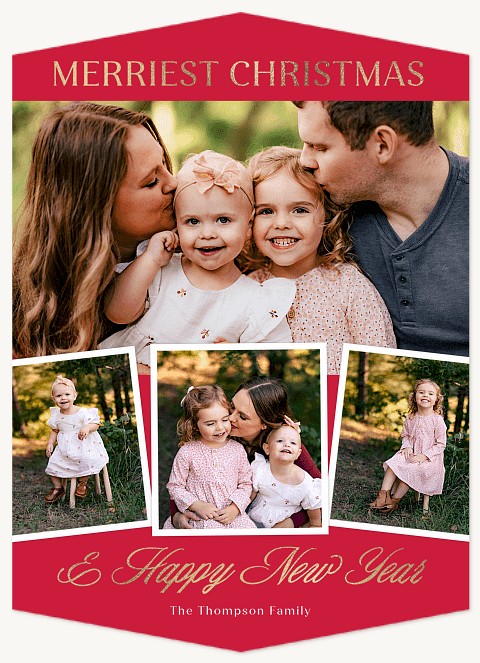 Stacked Collage Personalized Holiday Cards
