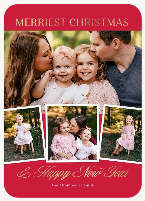 Stacked Collage Personalized Holiday Cards
