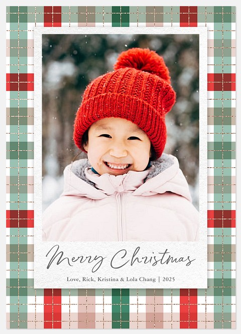 Preppy Plaid Holiday Photo Cards