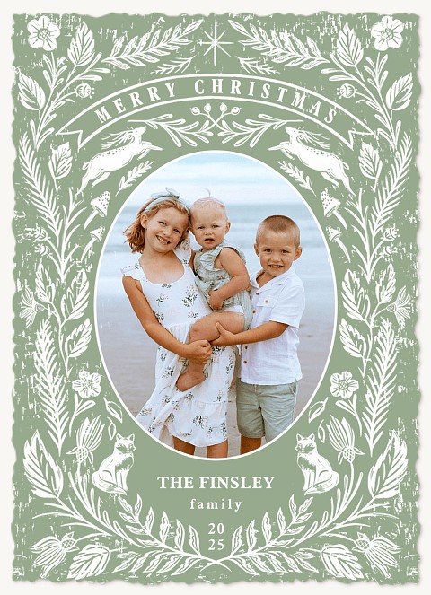 Woodland Frame Personalized Holiday Cards
