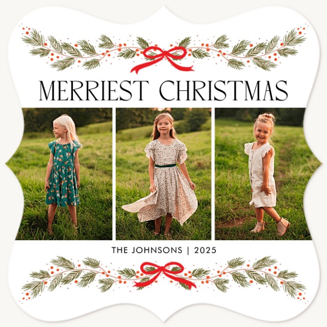Evergreen Garland Personalized Holiday Cards