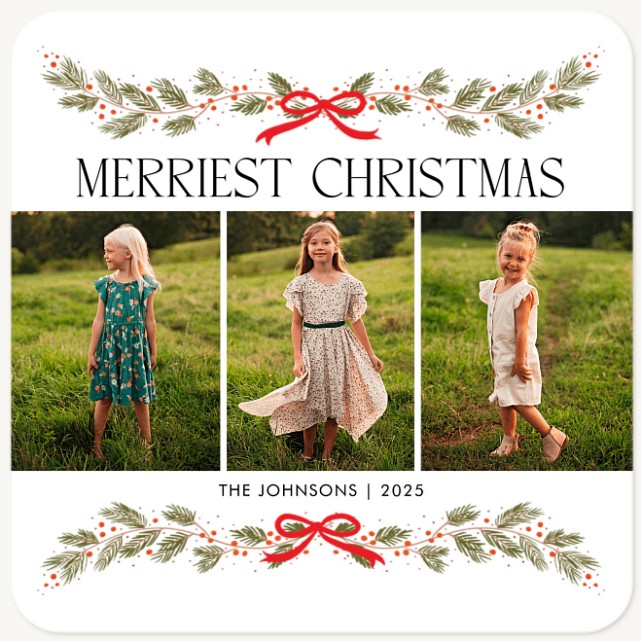 Evergreen Garland Personalized Holiday Cards