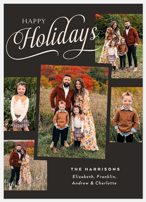 Tilted Collage Holiday Photo Cards