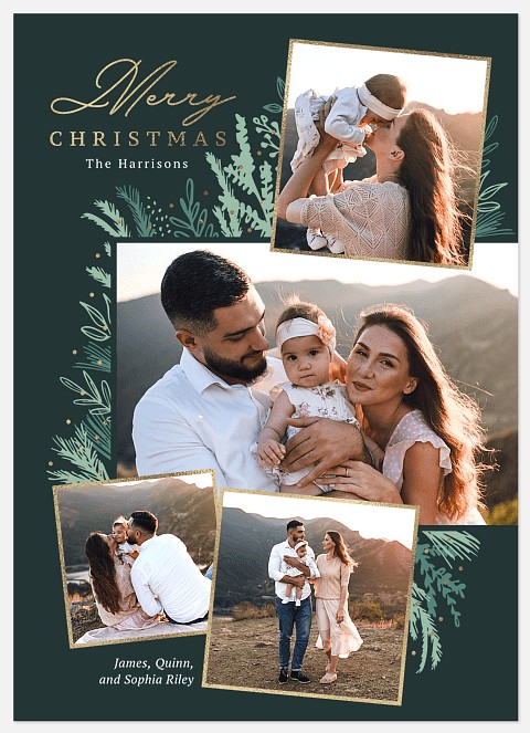 Botanical Frames Holiday Photo Cards