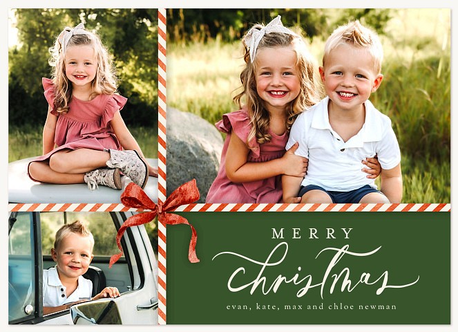 Ribbon Twine Personalized Holiday Cards