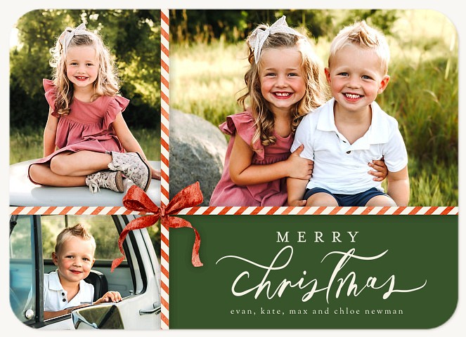 Ribbon Twine Personalized Holiday Cards