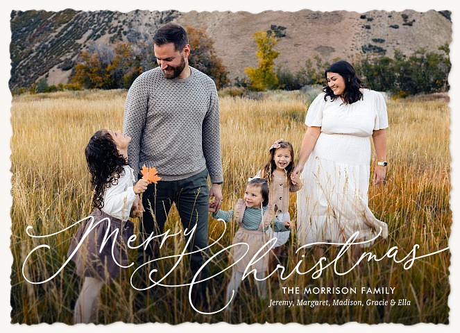 Charming Script Personalized Holiday Cards