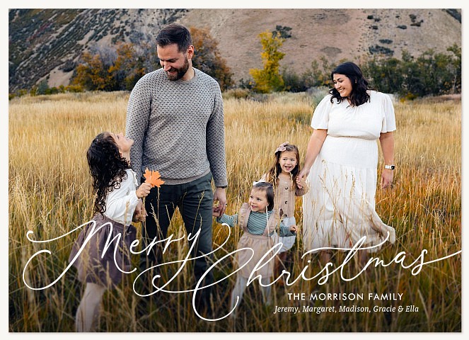 Charming Script Personalized Holiday Cards