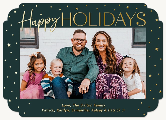 Festive Stars Personalized Holiday Cards
