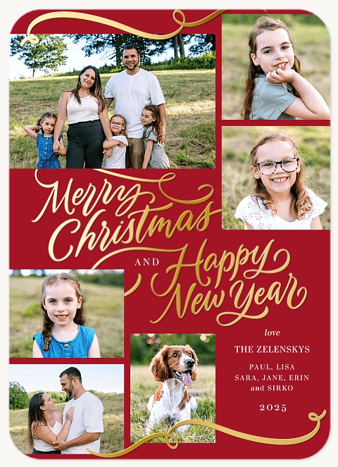 Scripted Celebration Personalized Holiday Cards