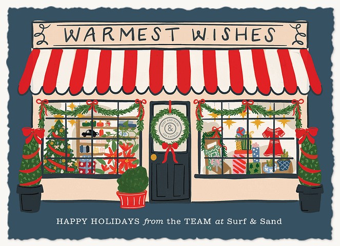 Festive Storefront Business Holiday Cards