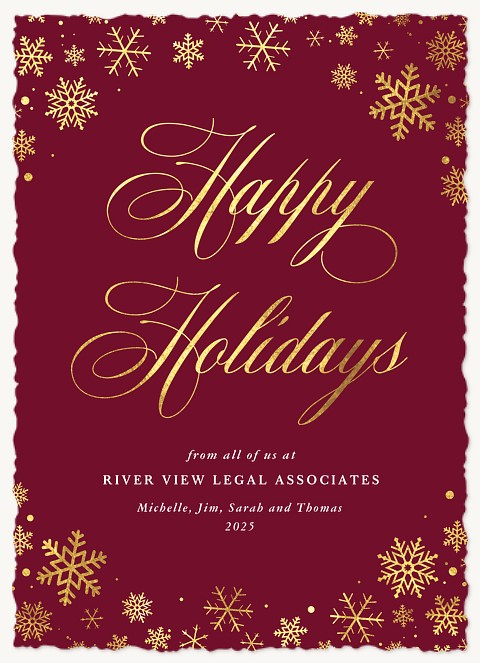 Snowfall Elegance Business Holiday Cards
