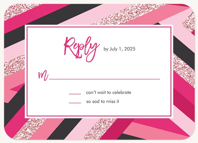 Sassy Stripes Quinceañera RSVP Cards