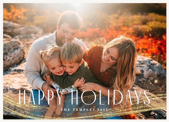Glittering Wave Personalized Holiday Cards