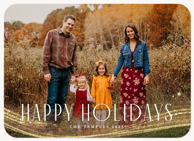 Glittering Wave Photo Holiday Cards