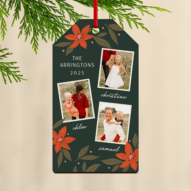 Poinsettia Portraits Custom Ornaments