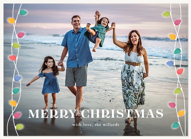 Twinkle Border Personalized Holiday Cards