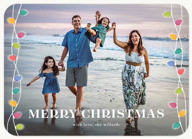 Twinkle Border Personalized Holiday Cards