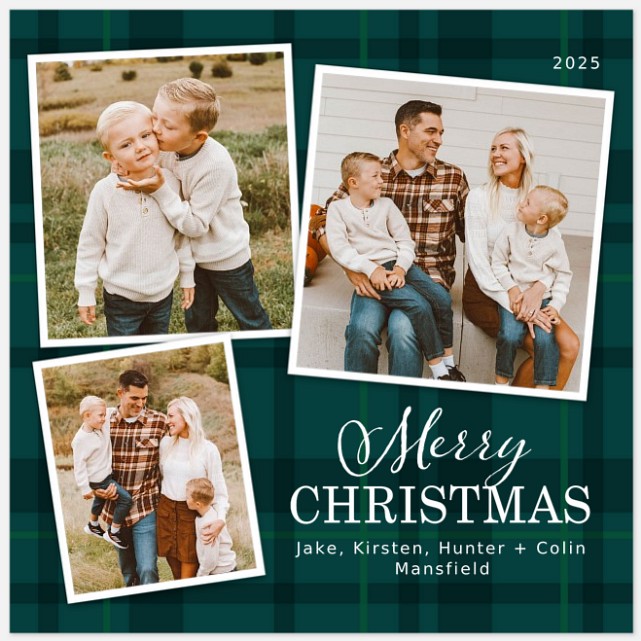 Evergreen Plaid Holiday Photo Cards