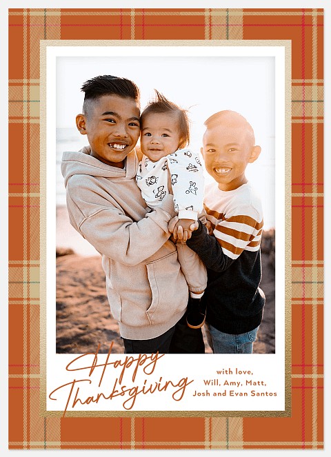 Plaid Wishes Thanksgiving Cards
