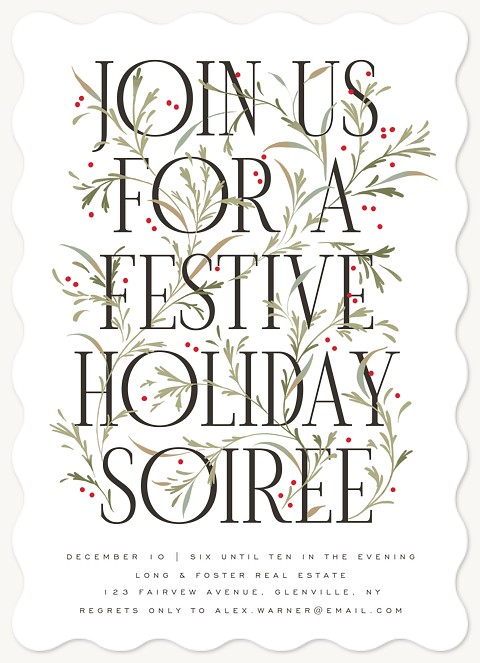 Illustrated Soiree Holiday Party Invitations
