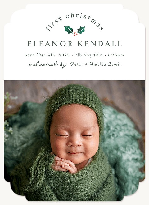 First Holly Personalized Holiday Cards