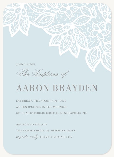 Chantilly Overlay Baptisms & Christening Invitations